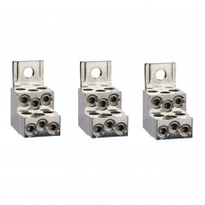 Aluminium bare cable connectors, ComPacT NSX, for 6 cables 1.5mm² to 35mm², 250A, set of 3 parts