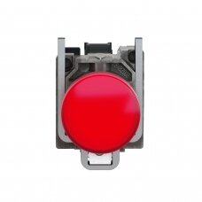 Pilot light, Harmony XB4,metal, red, 22mm, universal LED, plain lens, 24V AC DC