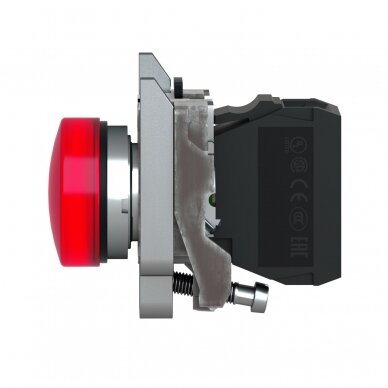 Pilot light, Harmony XB4,metal, red, 22mm, universal LED, plain lens, 24V AC DC 2