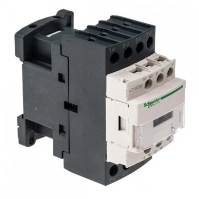 Kontaktorius 4kW LC1D09BD TeSys Deca, 3P(3NO), AC-3/AC-3e, <=440V, 9A, 24V DC ritė, varžtiniai kontaktai