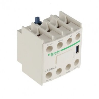 TeSys Deca, auxiliary contact block, 4 NO, top mount, screw clamp terminals, for LC1D09 to LC1D150 contactors